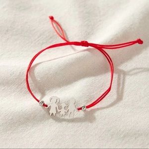 Family bracelet/ super beautiful red and silver
